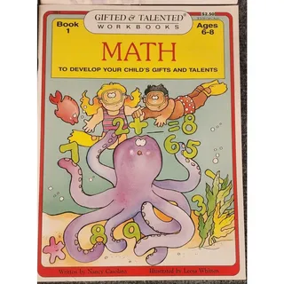 Photo of Gifted & Talented Workbook Set Ages 6-8 Math 1 & 2 Reading 1 Language Arts 2