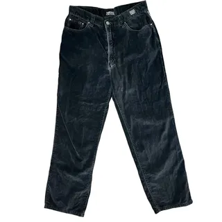 Photo of Vintage Versace Jeans Couture Charcoal Gray Velvet Tapered Jeans size 31 / 44