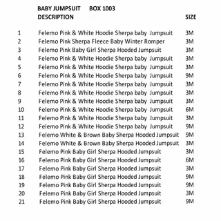 Photo of 21 pc Manifested Reseller's Wholesale Box - Pink & White Infant Jumpsuits