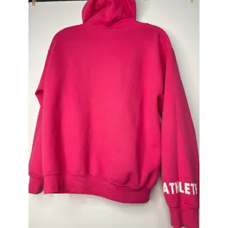 Photo of ATHLETE by AB Hot Pink Pullover Hoodie White Logo Kangaroo Pocket
