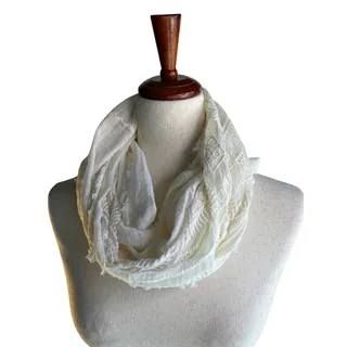Photo of American Eagle Outfitters Cream Lace Gauze Boho Infinity Scarf