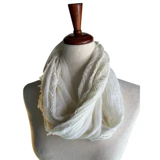 Photo of American Eagle Outfitters Cream Lace Gauze Boho Infinity Scarf