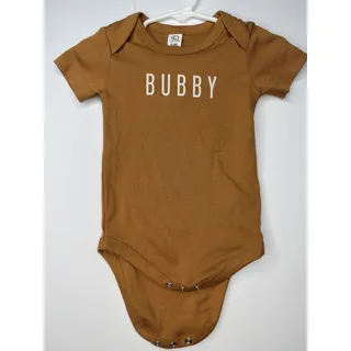 Photo of Baby 6-12M Tan BUBBY Graphic Bodysuit Short Sleeve Neutral Onesie