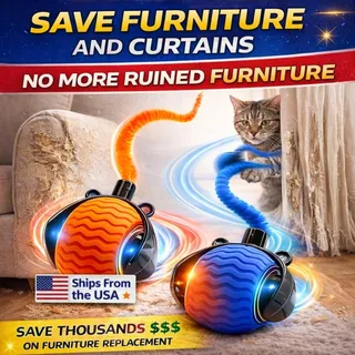 Photo of Interactive Cat Toy Ball w/ Tail USB Rechargeable Smart Auto Moving Pet Toy Keep