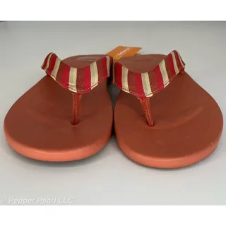 Photo of Flip Flop Thong Sandal Coral Womens Size 5.5 to 6 Soft Science Waterfall Palm
