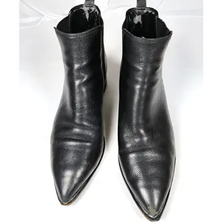 Photo of Marc Fisher Yale Black Leather Chelsea Boots Pointed Toe Slip On Womens 7.5M