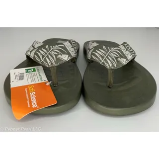 Photo of FLIP FLOP Thong Sandals Men's Size 9 Sage Soft Science Waterfall Palm