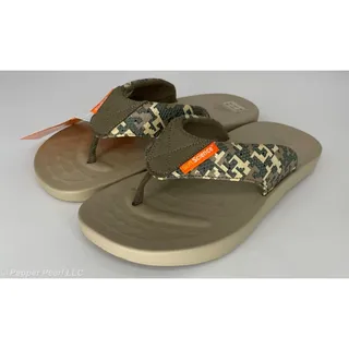 Photo of Flip Flop Thong Sandal Men's Size 8 Sage Digi Camo Mesh Soft Science Comfort