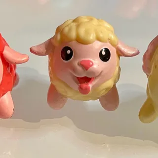 Photo of Chubby Puppies and Friends Mini Sheep and Poodle Figures Lot of 3