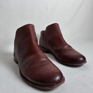 Photo of FRYE Kenzie Leather Cut Out Ankle Booties 6.5 Cognac Brown Boho Minimalist Boots
