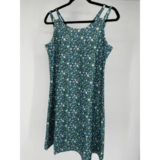 Photo of Doreyi Floral Dress Medium Blue Green Stretch Sleeveless Casual NEW
