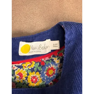 Photo of Mini Boden Girls Navy Corduroy Christmas Holiday Dress 8-9Y #1179