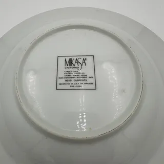 Photo of Vintage Rimmed Soup Bowl by Mikasa in Currents Pattern Memphis Design Postmodern