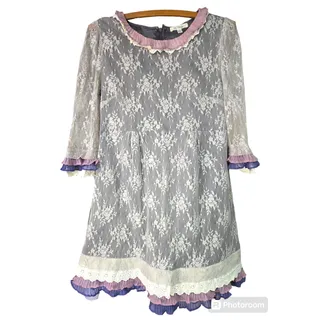 Photo of Trinity | Lace and Ruffle Baby Doll Dress | Size Medium