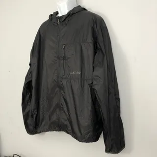 Photo of Eddie Bauer Packable Windbreaker Mens XXL Black Full Zip Gorpcore Outdoors