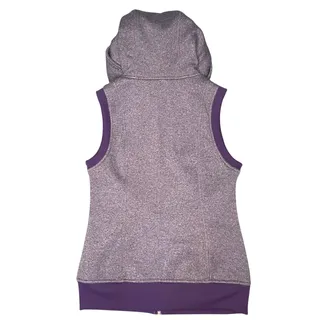 Photo of Burton Hooded Vest Women Sz M Heathered Purple Full Front Zipper Pockets