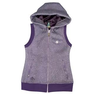 Photo of Burton Hooded Vest Women Sz M Heathered Purple Full Front Zipper Pockets