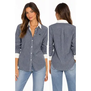 Photo of Ralph Lauren Blue White Pinstripe Button Down Shirt EUC Size Small