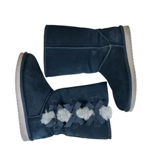 Photo of Koolaburra by UGG Victoria Boots Women’s 10 Wide Dark Blue Suede Tall 1015875W