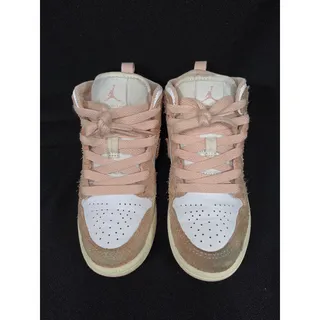 Photo of Nike Air Jordan 1 Mid SE PS Legend Pink Suede Kids Sneakers Size 12C
