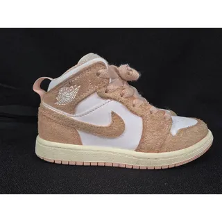 Photo of Nike Air Jordan 1 Mid SE PS Legend Pink Suede Kids Sneakers Size 12C