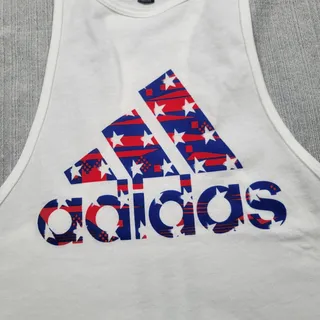 Photo of Adidas XS Womens Tank Stars Stripes RWB Logo NWT Racerback Workout Athleisure