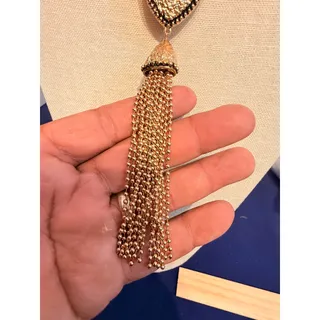 Photo of Vintage NOS Erika Lyons Tassel Runway Necklace 26”