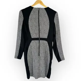 Photo of W118 by Walter Baker Sheath Dress Women's Medium Gray Black Long Sleeve Zipper