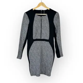 Photo of W118 by Walter Baker Sheath Dress Women's Medium Gray Black Long Sleeve Zipper