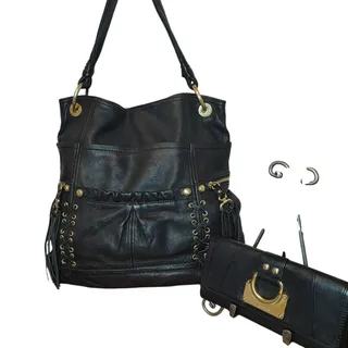 Photo of b. Makowsky Leather Bag & Wallet Set