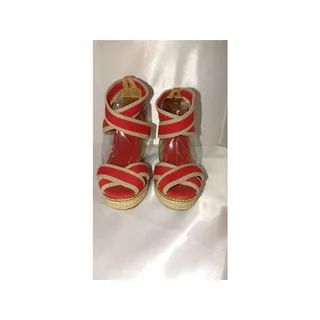 Photo of Tory Burch Freida Espadrille Wedge Sandals w. Stretch Webbing Straps Size 6B