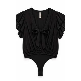 Photo of Free People Call Me Later Black Blouson Bodysuit Large