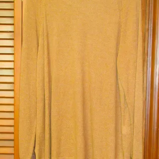 Photo of GAP Women's Tunic Sweater Size XL Tan Cotton Blend Knit Pullover Side Slits