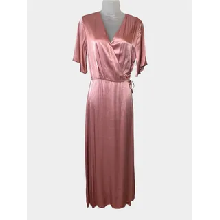 Photo of WHIMSY + ROW Lola Blush Satin Wrap Maxi Dress M Open Back Wedding Guest Formal