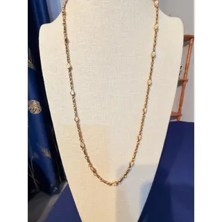 Photo of Vintage Lucky Brand 38” Mother of Pearl Station Necklace