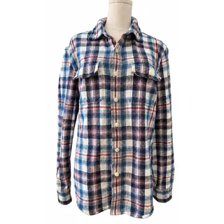 Photo of Vintage Cottagecore Upcycled Flannel Layering Boyfriend Plaid Shirt Large