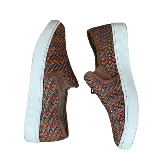 Photo of Sofft Somers Sneakers Women’s 8M Brown Tan Multicolor Woven Slip On Boho Leather