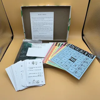 Photo of Vintage Music Bingo 2-18 players Teach Music in Game Form 1967