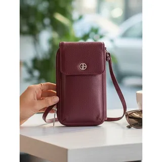 Photo of Giani Bernini Women’s Softy Leather Tech Crossbody Wallet – Wine – NWT