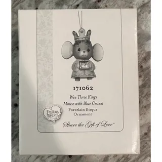 Photo of Precious Moments 171062 Wee Three Kings Mouse with Blue Crayon Ornament