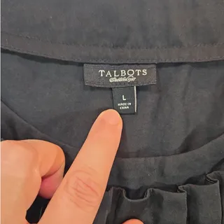 Photo of Talbots | Black Pleated Front Sleeveless Blouse | Size Large