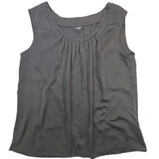 Photo of Talbots | Black Pleated Front Sleeveless Blouse | Size Large