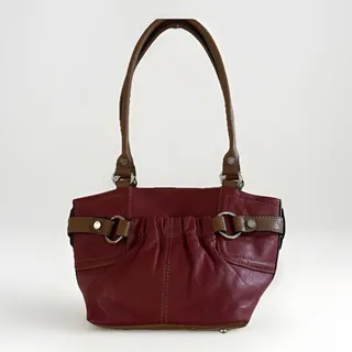 Photo of Tignanello Hobo Shoulder Bag - Soft Red Leather Handbag Purse 14x8x6
