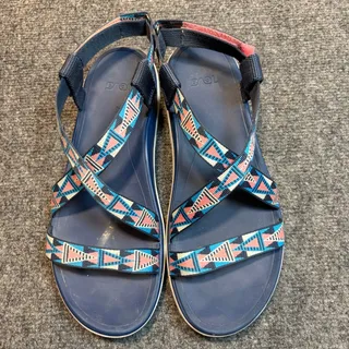 Photo of Teva Womens Terra Float Livia Sandals Size 10 Blue Aztec Print Water Hiking