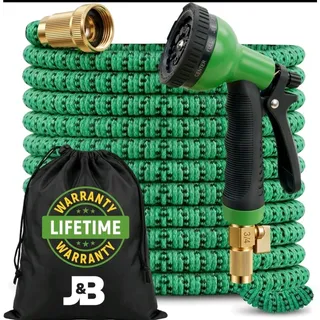 Photo of J&B XpandaHose 100ft Expandable Garden Hose with Holder - 100ft, Green/Black