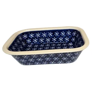 Photo of Boleslawiec Polish Pottery| Snowflake Baking Dish | Size 9.5L x 7W x 2H