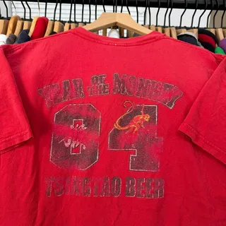 Photo of Vintage 2004 Year of the Monkey Shirt With Faded Graphic Red