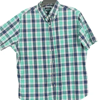 Photo of Men's Croft & Barrow classic green plaid SS shirt L size