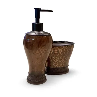 Photo of Vintage Chapel Hill Soap Dispenser and Toothbrush Holder Set