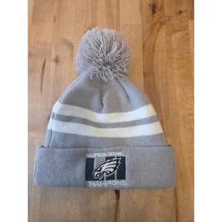 Photo of Philadelphia Eagles New Era Super Bowl 52 Champions Gray Cuffed Pom Beanie